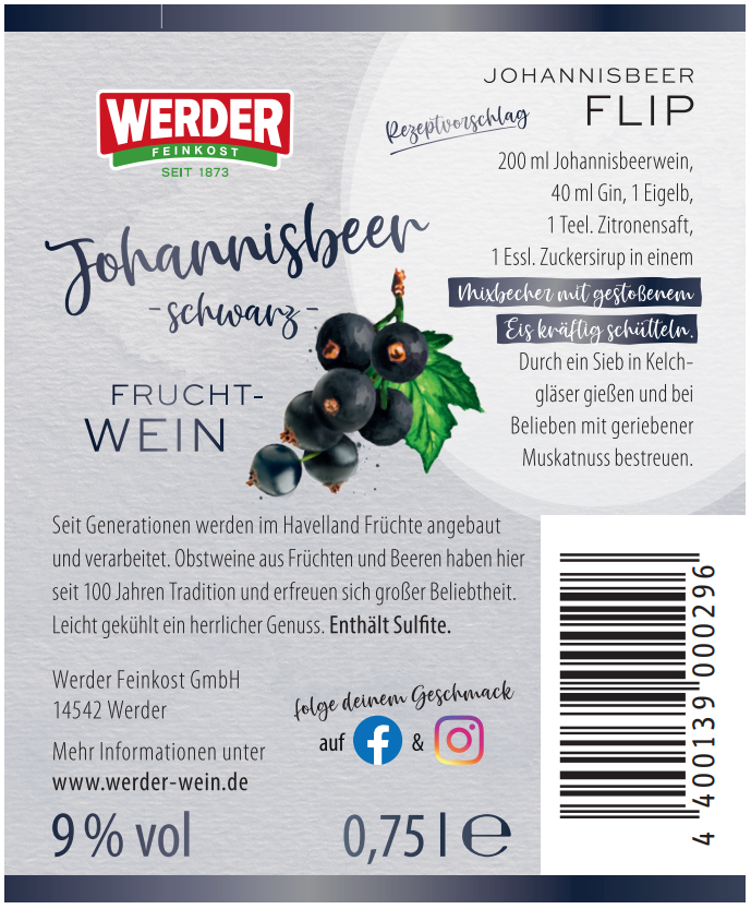 Schwarzer Johannisbeer Wein