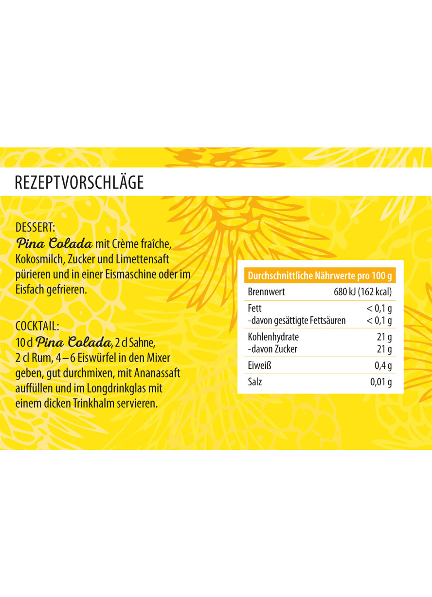 Pina Colada - Ananas mit Jamaika Rum